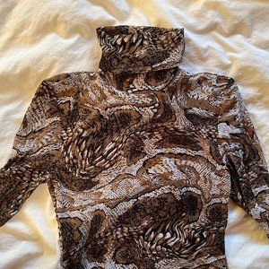 Ganni Printed Mesh Turtleneck